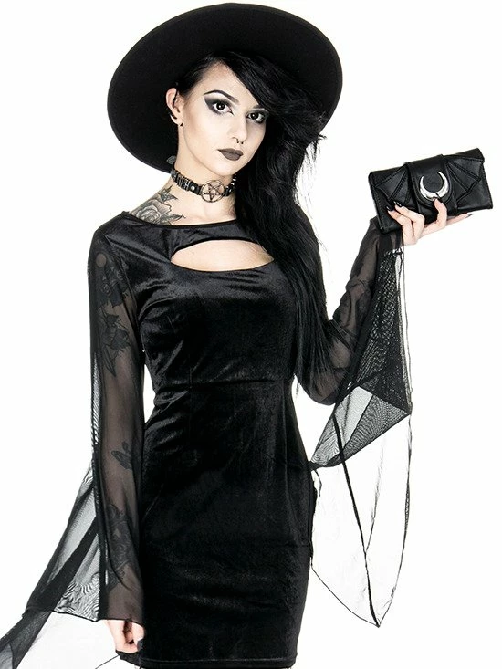 Restyle Purses & Handbags Bat Wings Wallet PU Crescent Gothic Moon Purse - Image 4