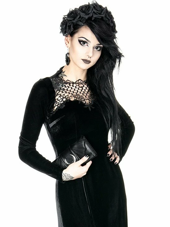 Restyle Purses & Handbags Bat Wings Wallet PU Crescent Gothic Moon Purse - Image 5