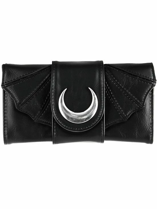 Restyle Purses & Handbags Bat Wings Wallet PU Crescent Gothic Moon Purse