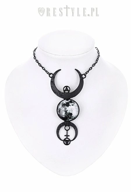 Restyle Necklaces Black Crescent Long Pendant Necklace - Image 2