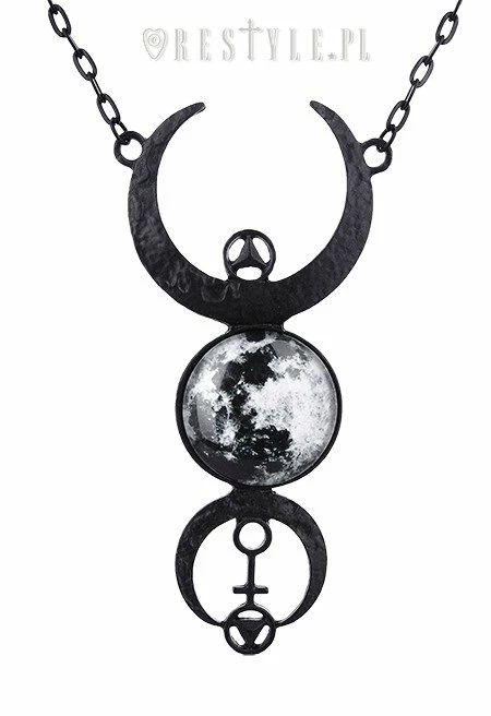 Restyle Necklaces Black Crescent Long Pendant Necklace