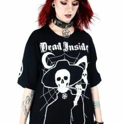 Restyle T-Shirts Black Dead Inside But Still Slaying Oversized T-shirt