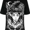 Restyle T-Shirts Black Elf Witch In The Forest Oversized T-shirt