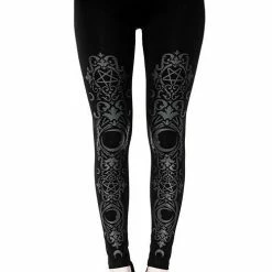 Restyle Black Gothic Baroque Frame Crescent Leggings