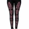 Restyle Black Gothic Baroque Frame Monogram Leggings