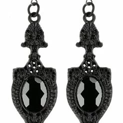 Restyle Black Gothic Dark Mirror Earrings