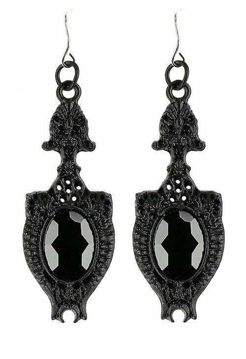 Restyle Black Gothic Dark Mirror Earrings