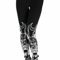 Restyle Black Gothic Demon Cat Crescent Leggings