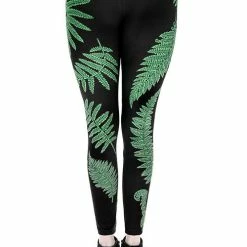 Restyle Black Gothic Elastic Waist Fern Forest Witch Leggings