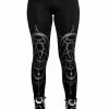 Restyle Black Gothic Elastic Waist Twin Moon Leggings