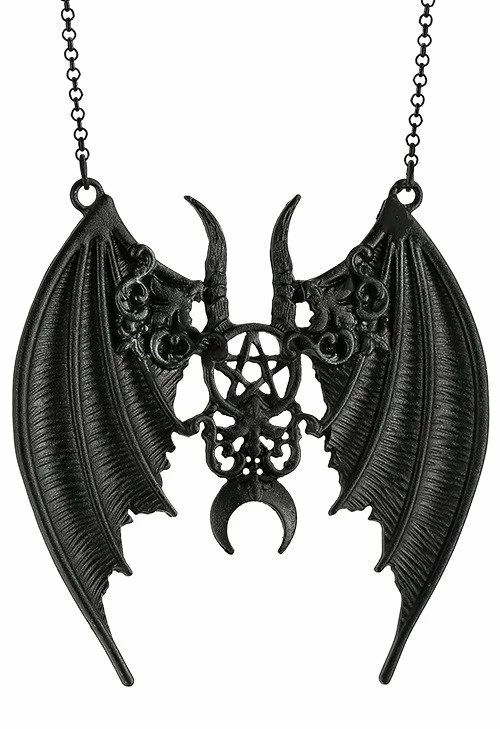Restyle Necklaces Black Gothic Maleficent Pendant Bat Wings