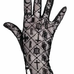 Restyle Black Gothic Mesh Luxurious Goth Gloves