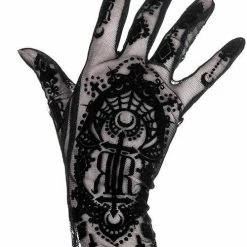 Restyle Gloves Black Gothic Mesh Saint Goth Sleeves