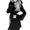 Restyle Jackets Black Gothic Oversized Hood D-Rings Asymmetrical Sweatshirt