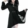 Restyle Coats Black Gothic Oversized Hood Flare Sleeves Asymmetrical Coat