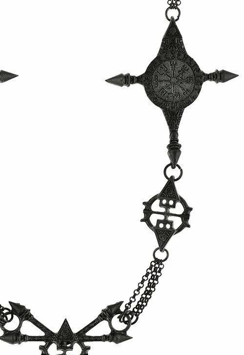 Restyle Necklaces Black Gothic Pagan Pendant Vegvisir Necklace - Image 2