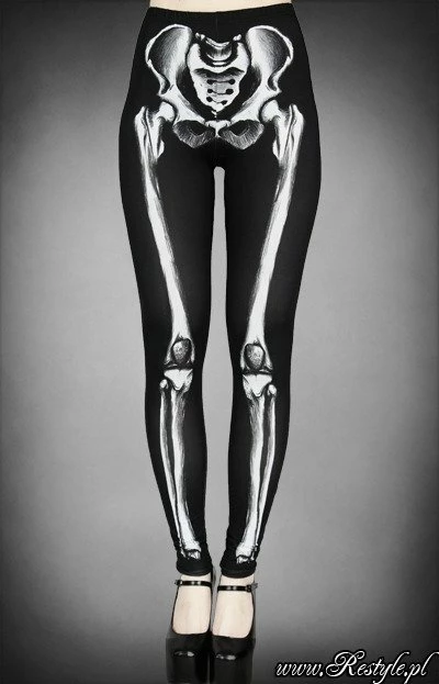 Restyle Black Gothic Skeleton Print Leggings