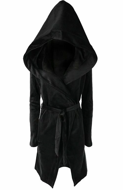 Restyle Hoodies & Sweatshirts Black Gothic Velvet Reaper With Big Hood - Image 2