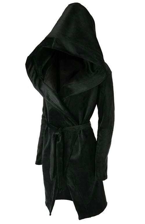 Restyle Hoodies & Sweatshirts Black Gothic Velvet Reaper With Big Hood - Image 3