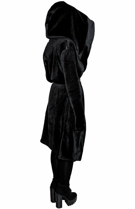 Restyle Hoodies & Sweatshirts Black Gothic Velvet Reaper With Big Hood - Image 5
