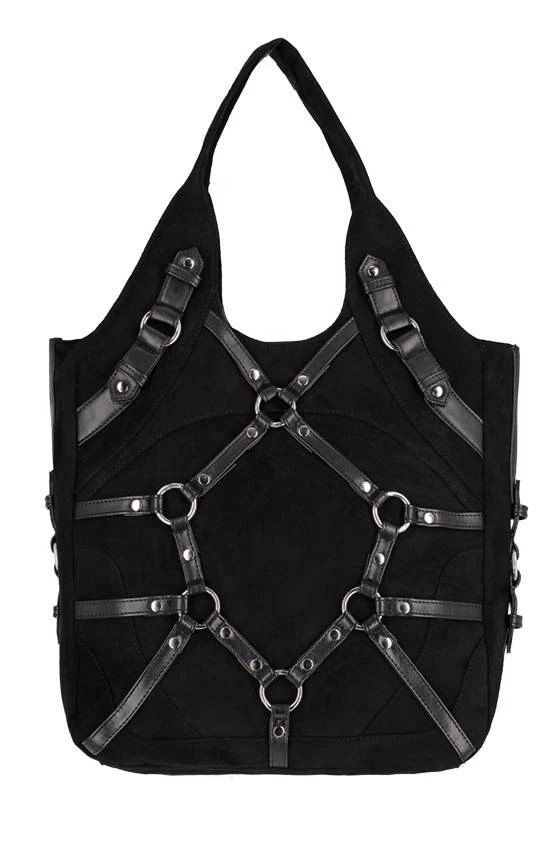 Restyle Purses & Handbags Black Harness Arm Big Tote Bag