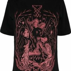 Restyle T-Shirts Black Oversized T-shirt Lucifers Burgundy