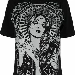 Restyle T-Shirts Black Woman Oversize T-shirt Magical Unicorn Oversized