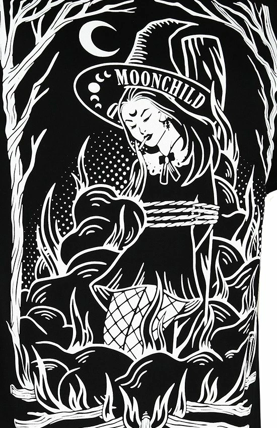 Restyle T-Shirts Burn The Witch Oversized Gothic Black T-shirt - Image 2