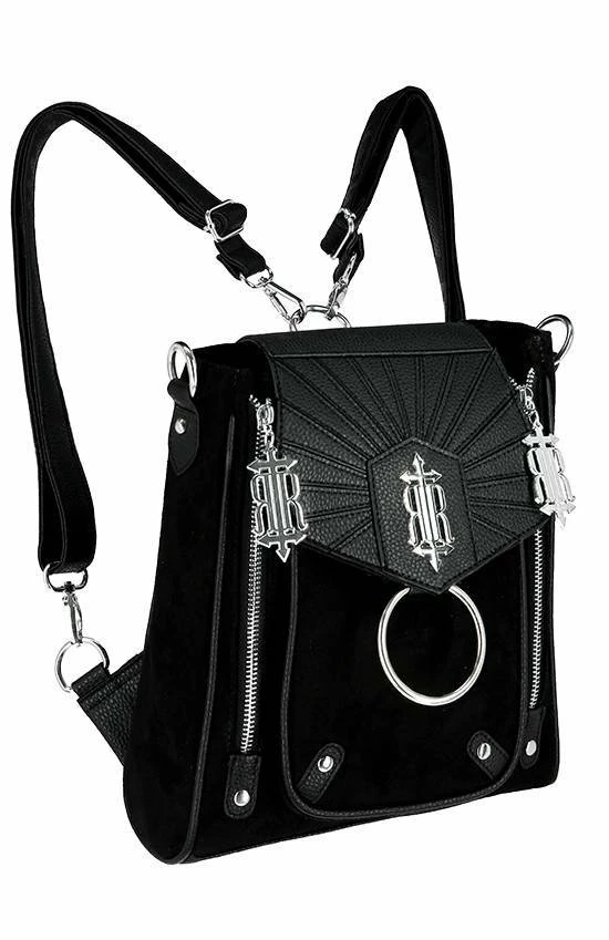 Restyle Purses & Handbags Circe Backpack And Bag In One Logo Gothic Purse - Image 6