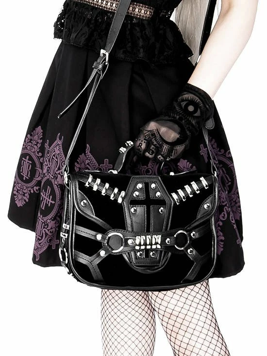 Restyle Purses & Handbags Coffin Purse Gothic Bag With A Harness - Image 2