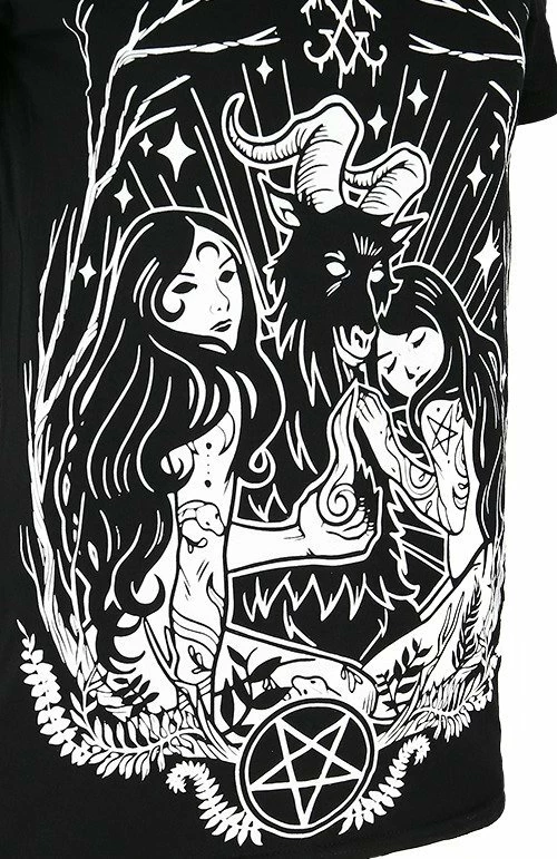 Restyle T-Shirts Cold Shoulder Lucifer Occult Goth T-shirt - Image 2