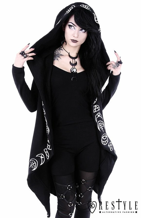 Restyle Necklaces Crescent Long Pendant Occult Jewelry Luna "Lunar Black Necklace" - Image 3