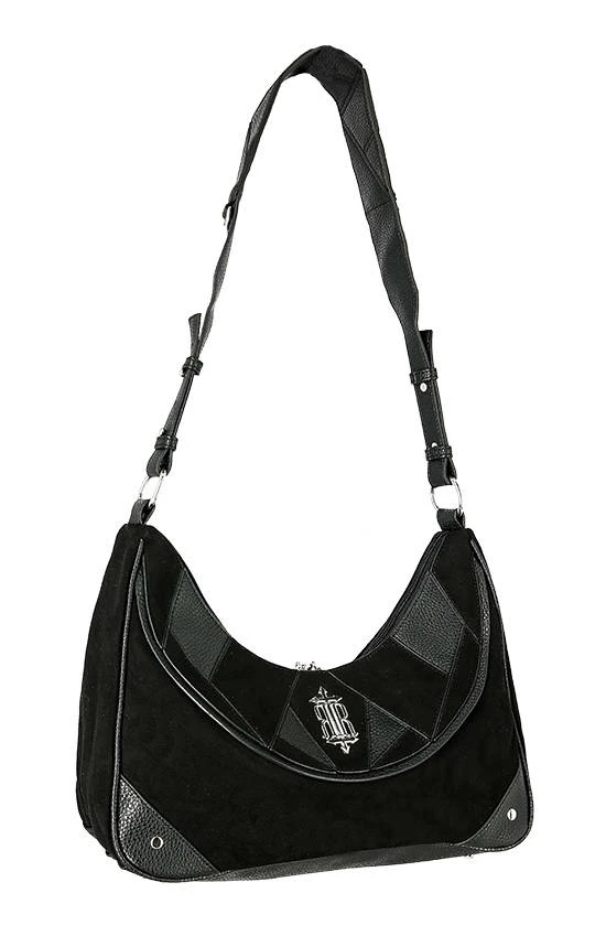 Restyle Purses & Handbags Croissant Logo Patchwork Black Crescent Purse - Image 5