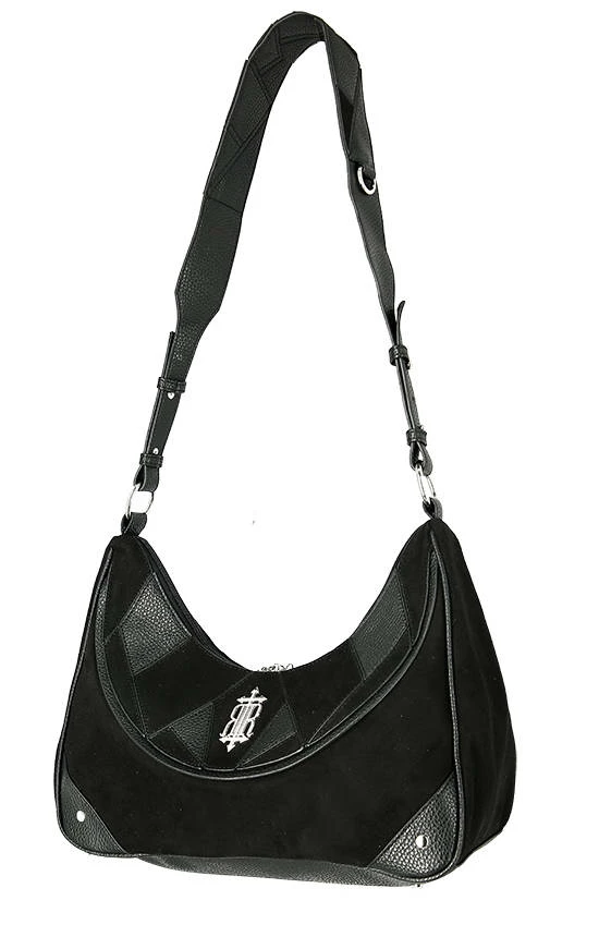 Restyle Purses & Handbags Croissant Logo Patchwork Black Crescent Purse - Image 6