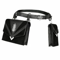 Restyle Belts & Buckles Devanna Black Belt With Detachable Pouches