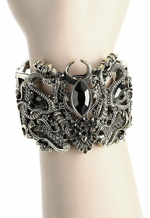 Restyle Bracelets Gold Gothic Snake Wide Bracelet - Image 4