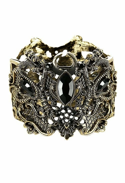 Restyle Bracelets Gold Gothic Snake Wide Bracelet