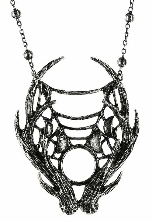 Restyle Necklaces Gothic 3D Moon Antler Black Pendant - Image 6