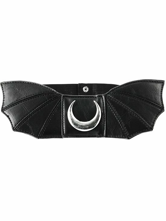 Restyle Belts & Buckles Gothic Accessory Moon Bat Wings Belt - Image 2