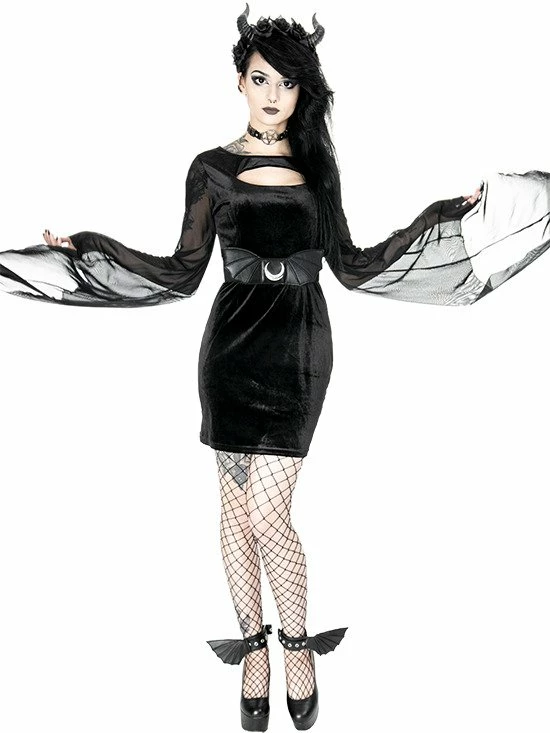 Restyle Belts & Buckles Gothic Accessory Moon Bat Wings Belt - Image 4