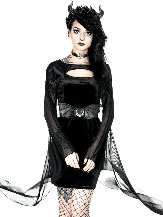 Restyle Belts & Buckles Gothic Accessory Moon Bat Wings Belt - Image 5