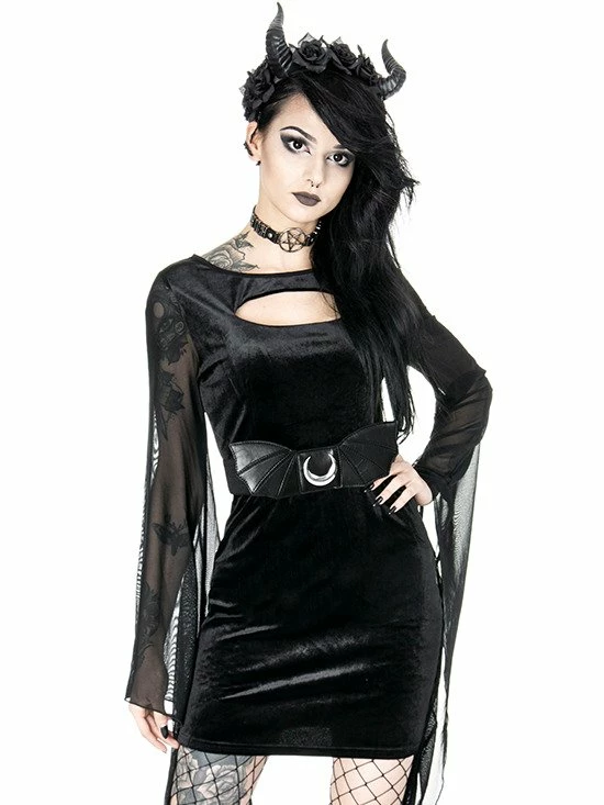 Restyle Belts & Buckles Gothic Accessory Moon Bat Wings Belt - Image 6