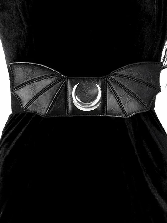 Restyle Belts & Buckles Gothic Accessory Moon Bat Wings Belt