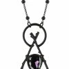Restyle Necklaces Gothic Branch Delta Black Pendant With Opal