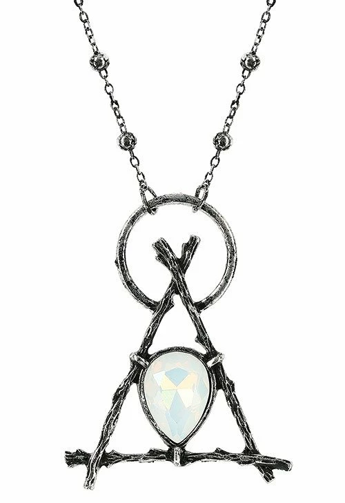 Restyle Necklaces Gothic Branch Delta Black Pendant With Opal - Image 5