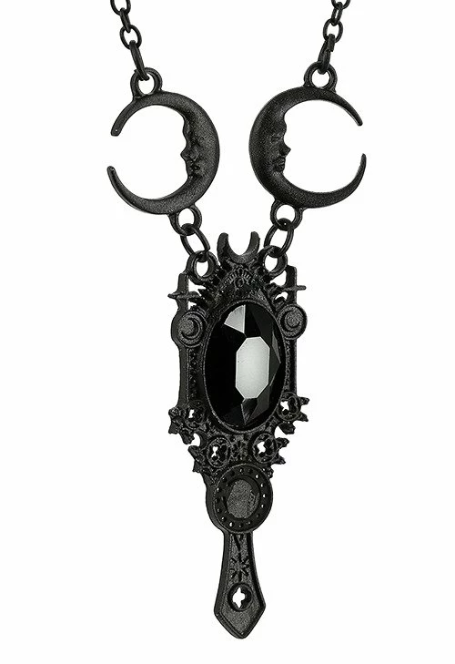 Restyle Necklaces Gothic Dark Mirror Black Necklace - Image 2