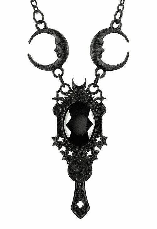 Restyle Necklaces Gothic Dark Mirror Black Necklace