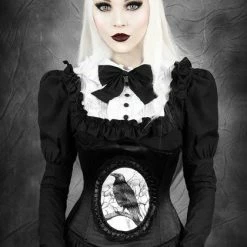 Restyle Bustiers & Corsets Gothic Dark Raven Cameo Black Underbust Corset