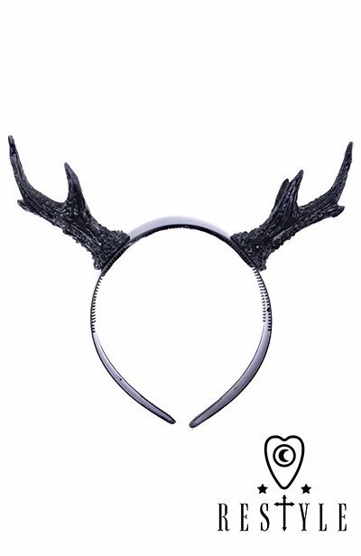 Restyle Hair Accessories Gothic Headpiece Black Antlers Deer Antlers Headband - Image 2