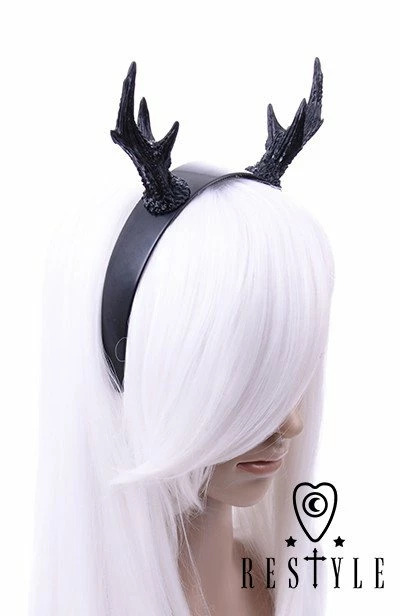Restyle Hair Accessories Gothic Headpiece Black Antlers Deer Antlers Headband - Image 4